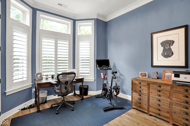 906 Berkhamsted Ln, Carmel, IN 46032 - office space with wood finished floors and crown molding