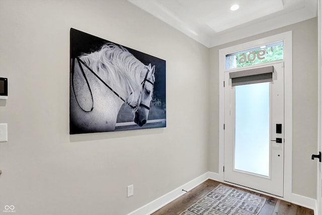 906 Berkhamsted Ln, Carmel, IN 46032 - foyer with wood finished floors and baseboards