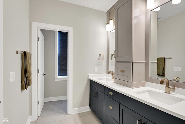 906 Berkhamsted Ln, Carmel, IN 46032 - full bath with double vanity and tile patterned floors