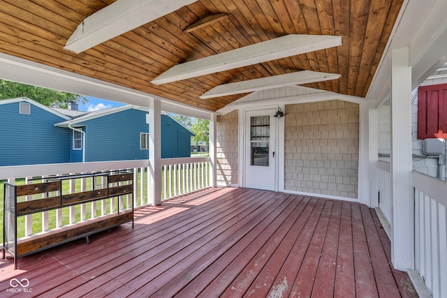 917 W Busby St, Lebanon, IN 46052 - wooden deck featuring ceiling fan