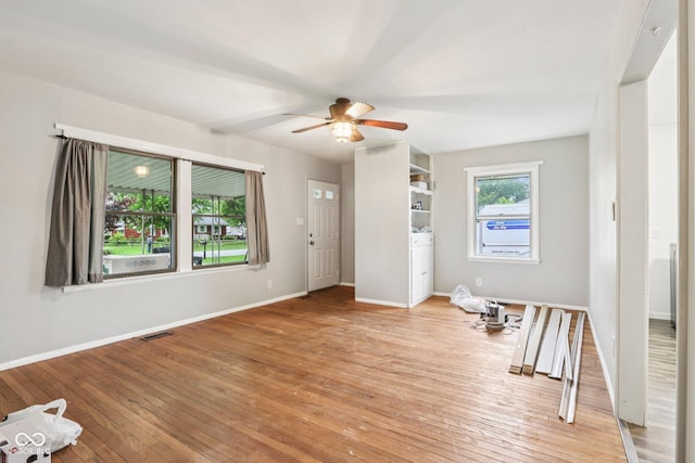 3921 S Lasalle St, Indianapolis, IN 46237 - foyer featuring ceiling fan and light wood finished floors