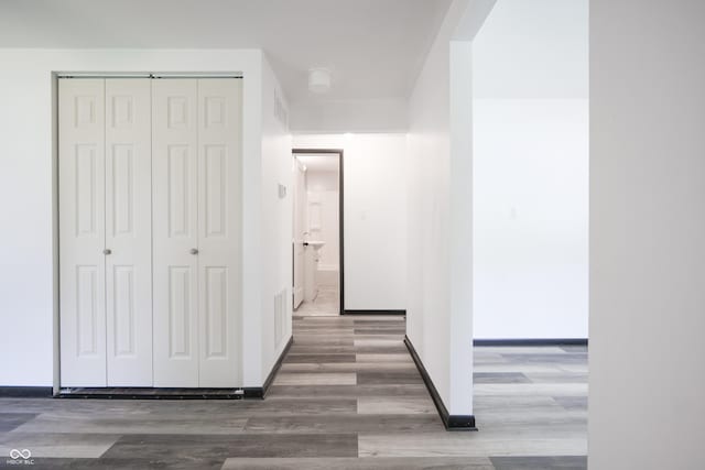 523 Patterson Rd, Columbus, IN 47203 - hallway with wood finished floors and baseboards