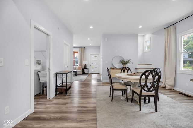 3035 Guilford Ave, Indianapolis, IN 46205 - dining room with wood finished floors and recessed lighting