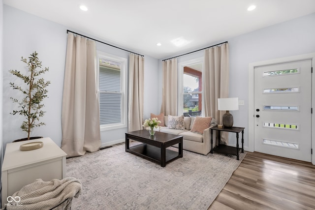 3035 Guilford Ave, Indianapolis, IN 46205 - living room featuring light wood finished floors and recessed lighting