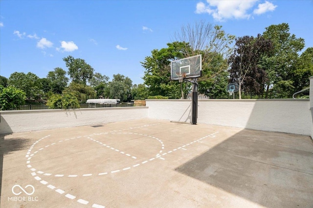 12208 Island Dr, Indianapolis, IN 46256 - view of sport court featuring basketball court and view of scattered trees