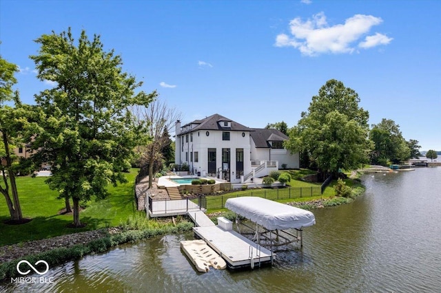 12208 Island Dr, Indianapolis, IN 46256 - dock with a water view and boat lift