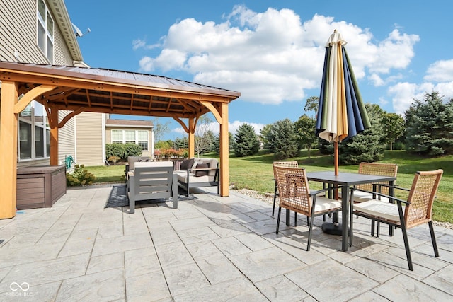 14453 Glapthorn Rd, Fishers, IN 46037 - view of patio with a gazebo, outdoor lounge area, and outdoor dining space