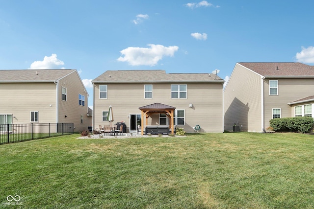14453 Glapthorn Rd, Fishers, IN 46037 - rear view of property with a gazebo and a patio