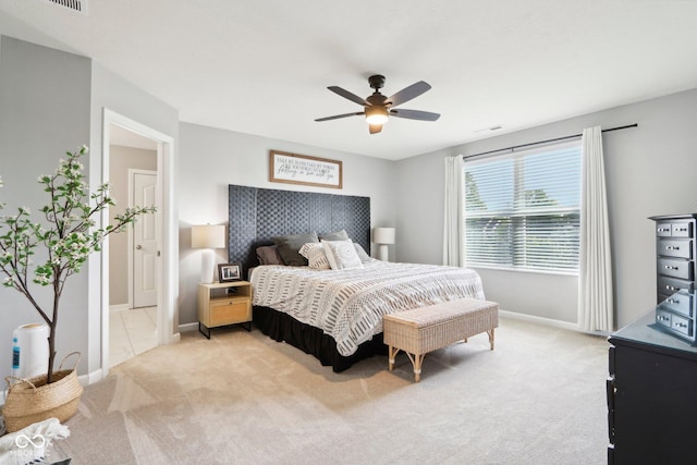 14453 Glapthorn Rd, Fishers, IN 46037 - bedroom with light carpet and a ceiling fan