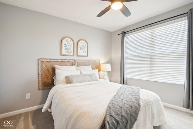 14453 Glapthorn Rd, Fishers, IN 46037 - carpeted bedroom with baseboards and ceiling fan