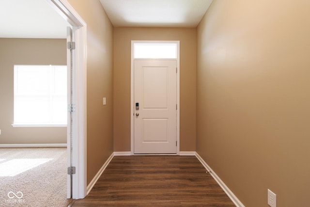 6610 Aberdeen Dr, Mccordsville, IN 46055 - entryway featuring plenty of natural light and dark wood finished floors