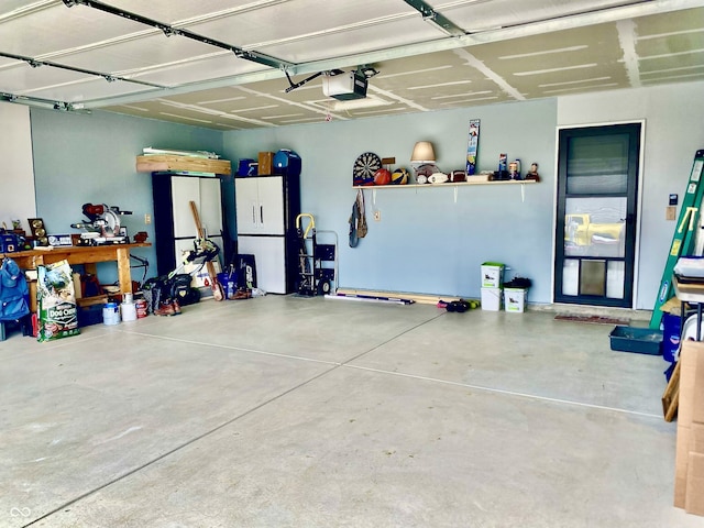 213 Drewood Dr, Trafalgar, IN 46181 - garage featuring a garage door opener