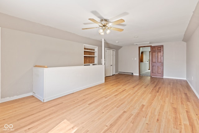 396 W 500 S, Anderson, IN 46013 - spare room with wood finished floors, ceiling fan, and a baseboard heating unit