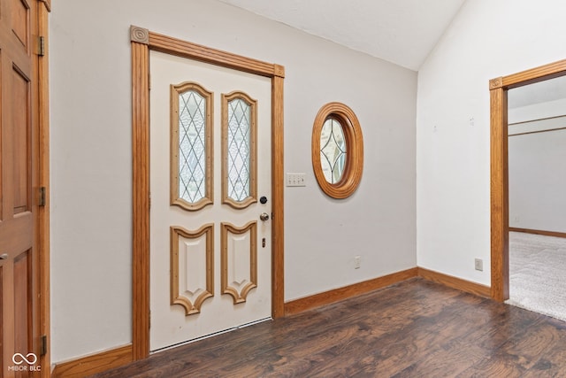 396 W 500 S, Anderson, IN 46013 - entryway featuring dark wood-style floors and vaulted ceiling