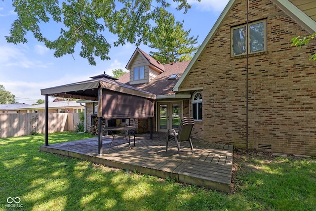 396 W 500 S, Anderson, IN 46013 - view of patio with french doors, a gazebo, and a wooden deck