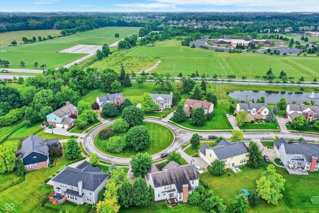 3345 Kilkenny Cir, Carmel, IN 46032 - aerial overview of property's location with a large body of water and rural landscape