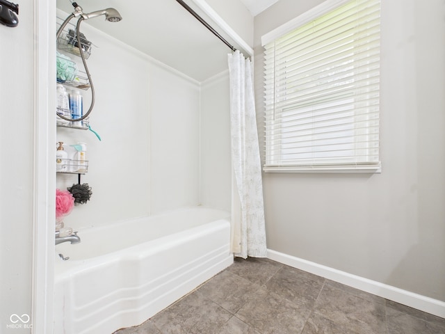 3809 N Glenwood Ave, Muncie, IN 47304 - full bath with shower / bath combination with curtain and baseboards