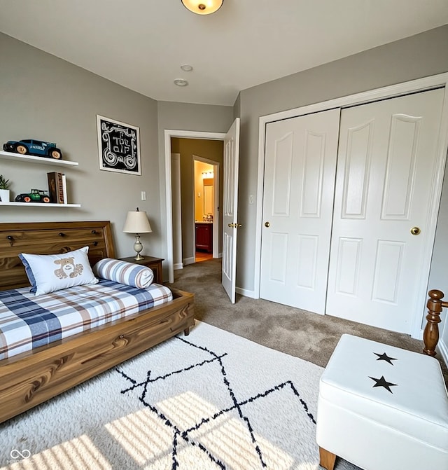 1173 Carlton Ct, Greenwood, IN 46143 - carpeted bedroom featuring a closet and baseboards