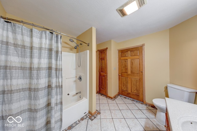 8635 S Providence Dr, Nineveh, IN 46164 - full bathroom featuring shower / bath combination with curtain, vanity, and tile patterned floors