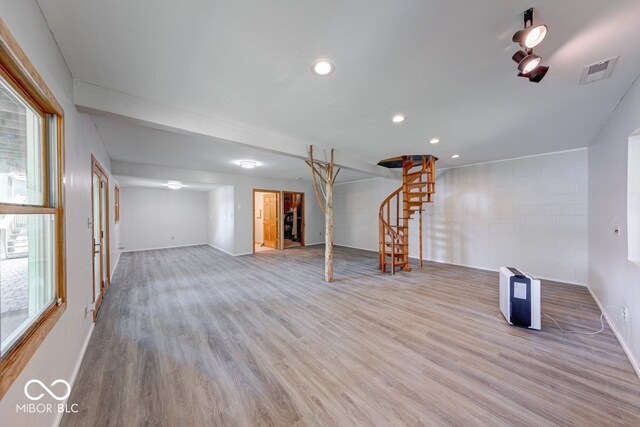 8635 S Providence Dr, Nineveh, IN 46164 - basement featuring light wood-style floors and recessed lighting