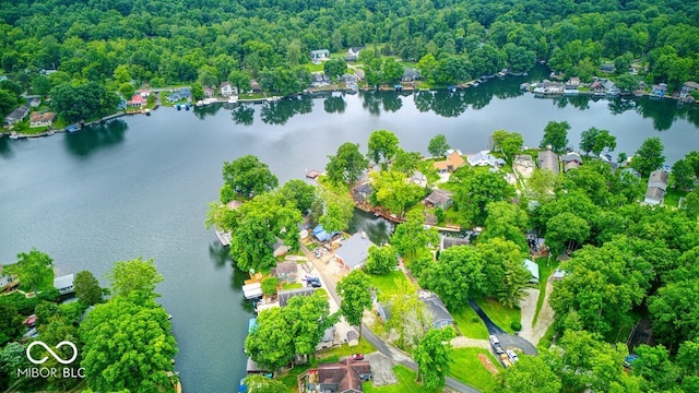 8635 S Providence Dr, Nineveh, IN 46164 - aerial view of property and surrounding area with a nearby body of water and a forest