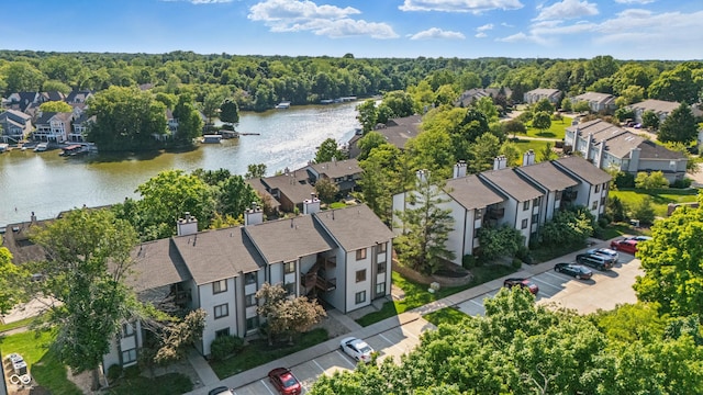 8158 Shorewalk Dr Unit F, Indianapolis, IN 46236 - aerial perspective of suburban area with a nearby body of water