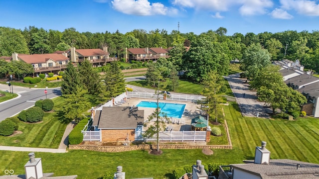 8158 Shorewalk Dr Unit F, Indianapolis, IN 46236 - bird's eye view of a pool area