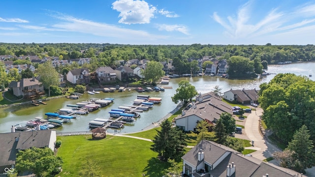 8158 Shorewalk Dr Unit F, Indianapolis, IN 46236 - aerial perspective of suburban area featuring a large body of water and a forest