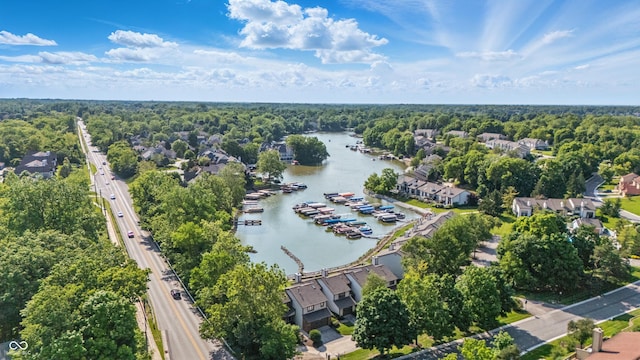 8158 Shorewalk Dr Unit F, Indianapolis, IN 46236 - aerial perspective of suburban area with a nearby body of water and a marina