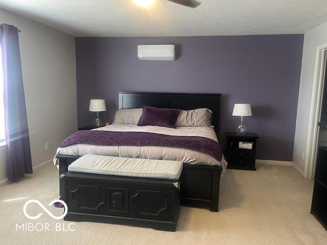 2231 Abbey St, Brownsburg, IN 46112 - bedroom featuring light colored carpet and an AC wall unit