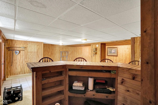 1155 Cope Rd, Martinsville, IN 46151 - dining area featuring wood walls and a drop ceiling