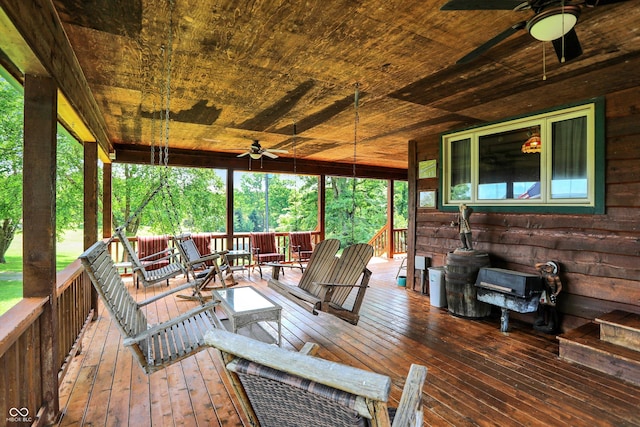 1155 Cope Rd, Martinsville, IN 46151 - deck with ceiling fan