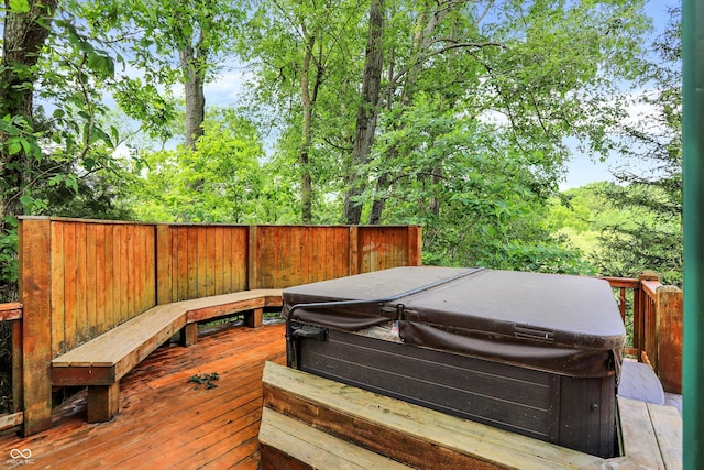 1155 Cope Rd, Martinsville, IN 46151 - wooden deck with a hot tub