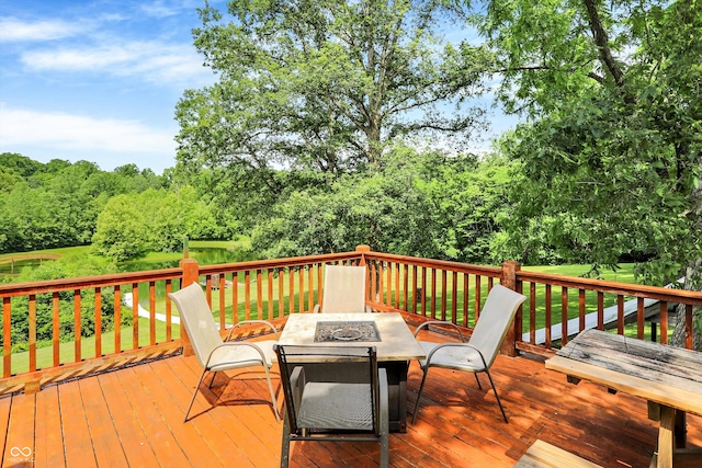 1155 Cope Rd, Martinsville, IN 46151 - wooden terrace featuring outdoor dining area