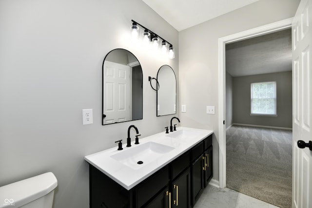 5759 Columbia Cir S, Greenwood, IN 46142 - bathroom with marble finish floors and double vanity