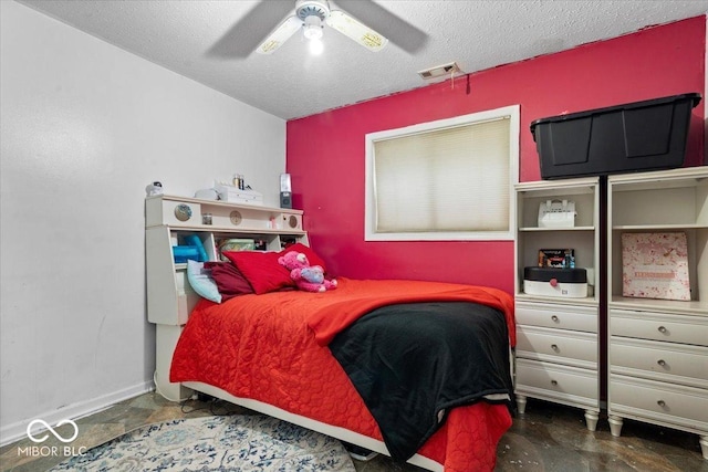 6120 E Southport Rd, Indianapolis, IN 46237 - bedroom with a textured ceiling and ceiling fan
