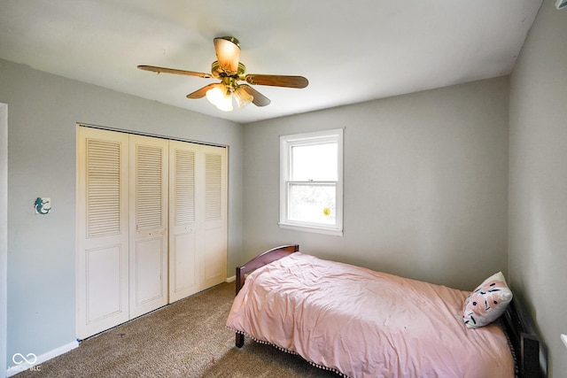 13041 S Finer St, Pimento, IN 47866 - bedroom with carpet, a closet, and a ceiling fan