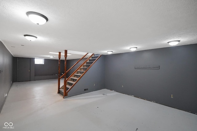 13041 S Finer St, Pimento, IN 47866 - basement featuring stairs and a textured ceiling