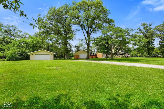 13041 S Finer St, Pimento, IN 47866 - view of grassy yard with a detached garage and an outbuilding