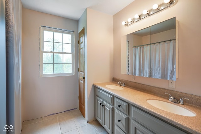 13041 S Finer St, Pimento, IN 47866 - full bath with double vanity and tile patterned flooring