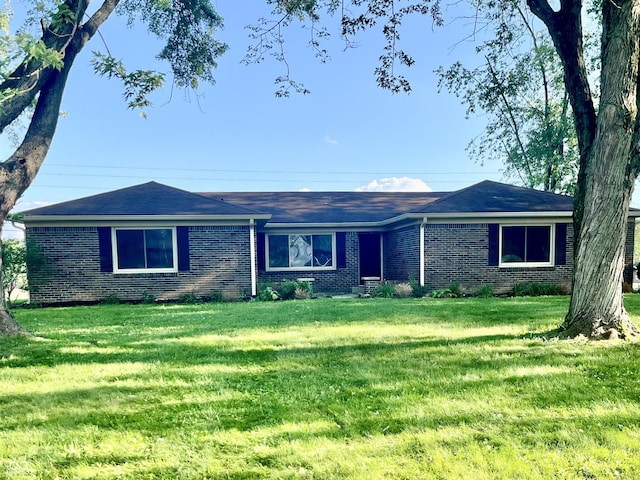 15841 E 265 N, Columbus, IN 47203 - ranch-style house with brick siding, a front lawn, and a shingled roof