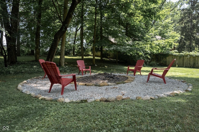 14407 Bryn Mawr Dr, Fishers, IN 46038 - view of yard featuring an outdoor fire pit