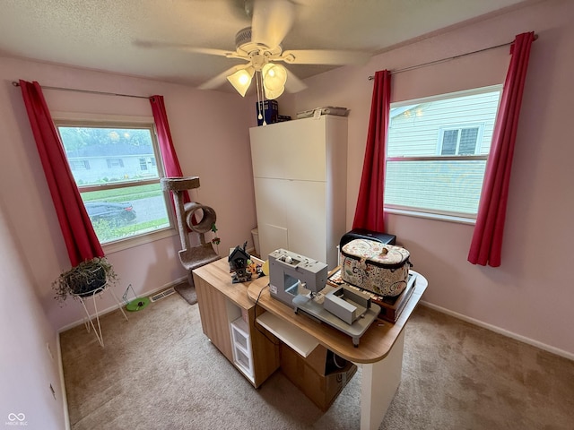 1816 Hemlock Ln, Plainfield, IN 46168 - office featuring a ceiling fan and light colored carpet