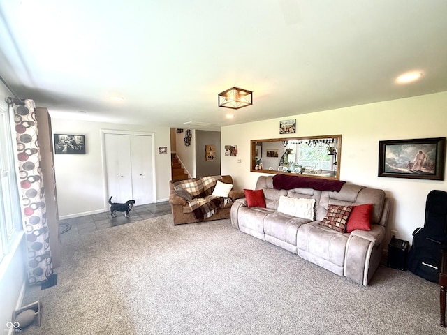 2615 Alexandria Pike, Anderson, IN 46012 - living area featuring stairs and carpet