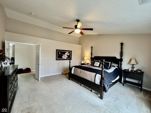 13859 Keams Dr, Fishers, IN 46038 - bedroom featuring light carpet, vaulted ceiling, and a ceiling fan
