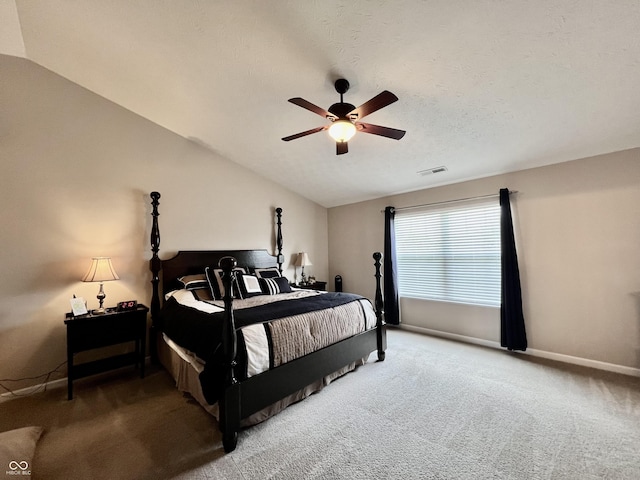 13859 Keams Dr, Fishers, IN 46038 - carpeted bedroom featuring lofted ceiling and ceiling fan