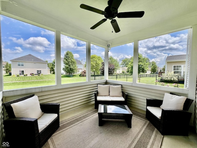 13859 Keams Dr, Fishers, IN 46038 - sunroom with ceiling fan