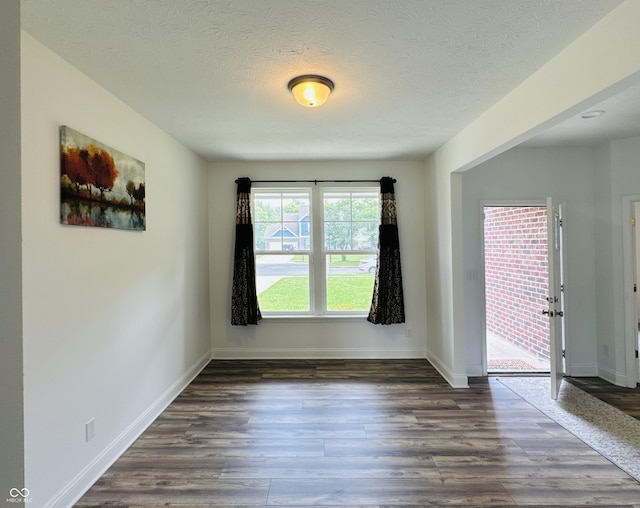 980 S Raylee Garden Dr, New Palestine, IN 46163 - unfurnished room featuring dark wood-style flooring and a textured ceiling