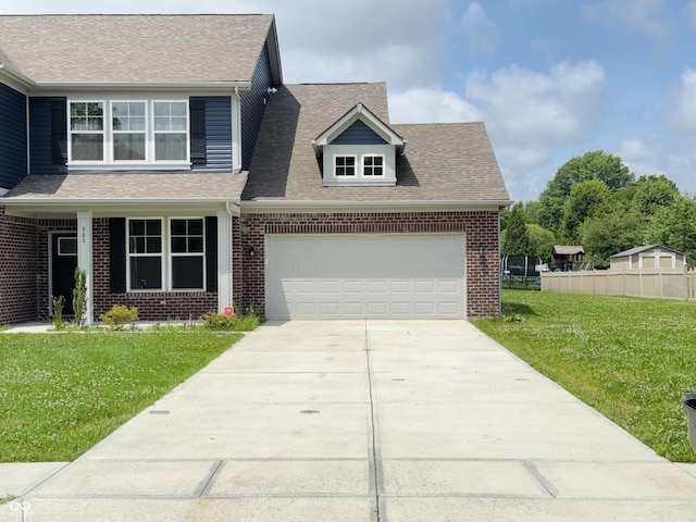 980 S Raylee Garden Dr, New Palestine, IN 46163 - traditional-style home with driveway, brick siding, roof with shingles, and a garage