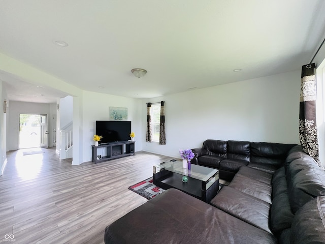 980 S Raylee Garden Dr, New Palestine, IN 46163 - living room featuring light wood finished floors and baseboards